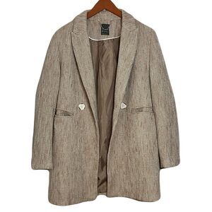 Primark Women's Coat US Size 8 Beige Classic Capsule Timeless Minimalist